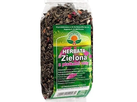 Natura Wita − Herbata zielona z płatkami róży − 100 g