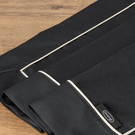 Bieżnik z srebrną lamówką szerokość: 40 cm, długość: 200 cm, kolor: czarny