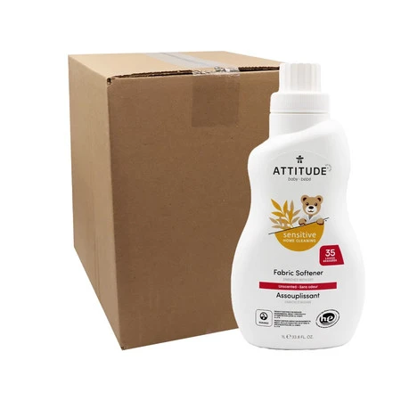 Attitude SENSITIVE SKIN BABY, Delikatny, bezzapachowy płyn zmiękczający do płukania ubranek dziecięcych, 1L