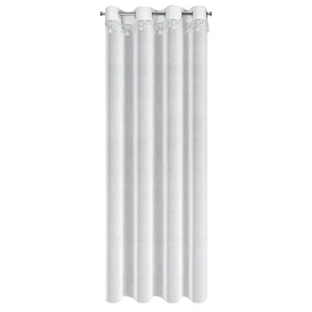 Firana gotowe rozm.: 140 x 250 cm, kolor biała z etaminy z aplikacją z gwiazdkami kółka