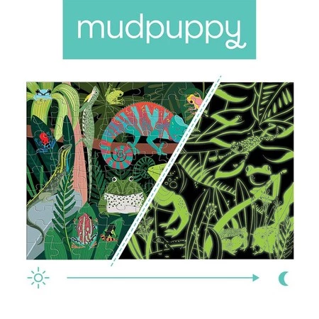 Mudpuppy Puzzle świecące w ciemności Żaby i jaszczurki 100 elementów 5+