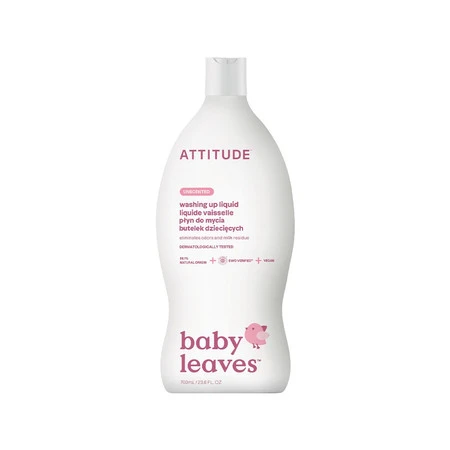Attitude BABY LEAVES™, Płyn do mycia butelek oraz akcesoriów dziecięcych, bezzapachowy, 700 ml