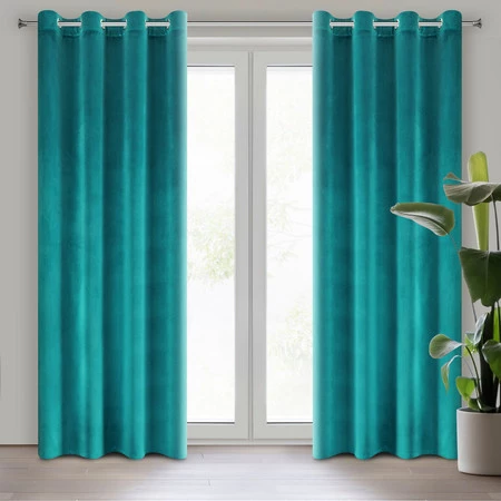 ZASŁONA GOTOWA SAMANTA 140 X 250 CM TURKUSOWY