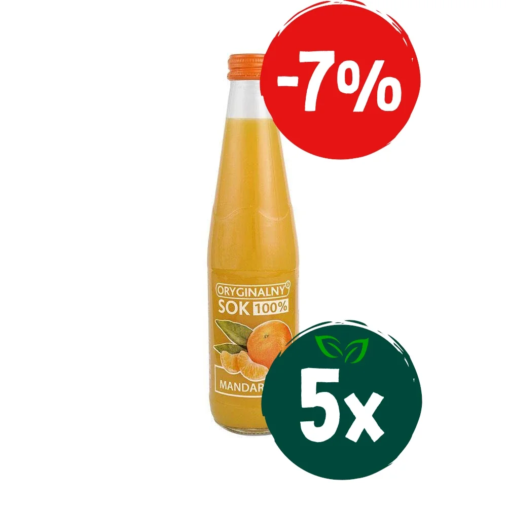 Zestaw: 5x Sok mandarynkowy 100% 330 ml - Nabea.pl