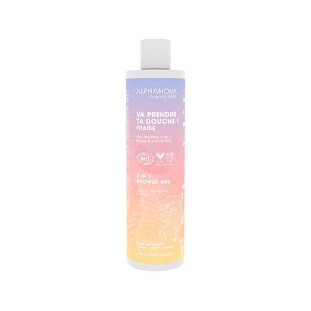 Alphanova Kids Bio, Żel 3 w 1 do ciała i włosów, Truskawka, 250 ml