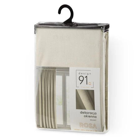 ZASŁONA GOTOWA D91 ROSA NA TAŚMIE 140 X 270 CM BEŻOWY