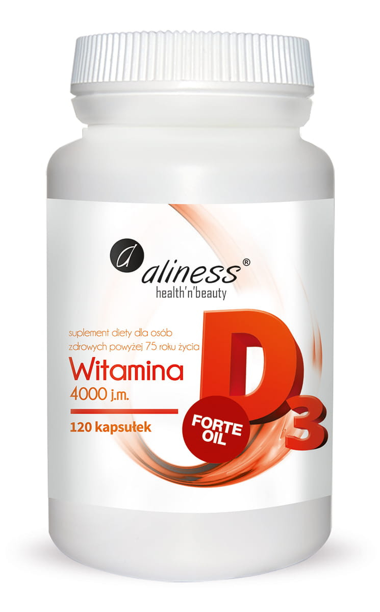 Aliness Witamina D3 4000 IU FORTE OIL naturalna lanolina 120 kaps. - Nabea.pl