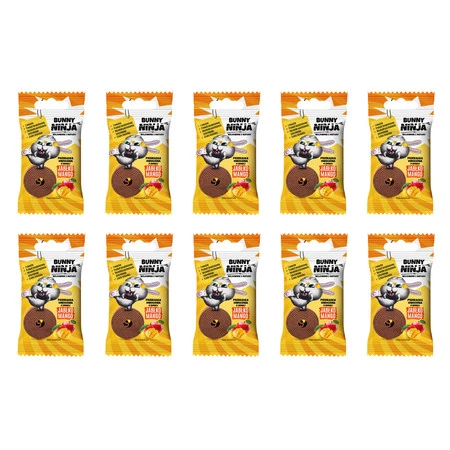 Zestaw 10x Bunny Ninja - Przekąska owocowa o smaku jabłko-mango 15g