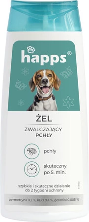 HAPPS Żel myjący zwalczający pchły u psa 150ml