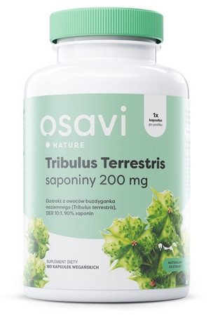 OSAVI Tribulus Terrestris, saponiny 200 mg (180 kaps.) KRÓTKA DATA 2026-08-31