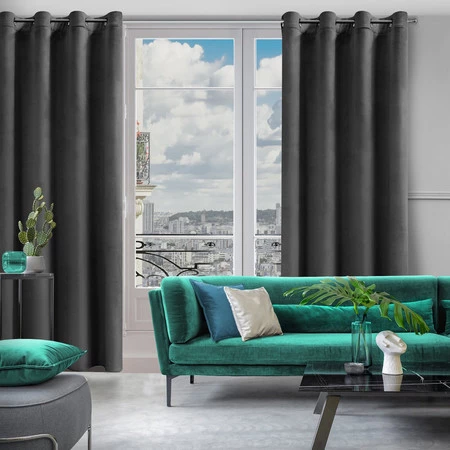 ZASŁONA GOTOWA D91 ROSA 140 X 250 CM CZARNY