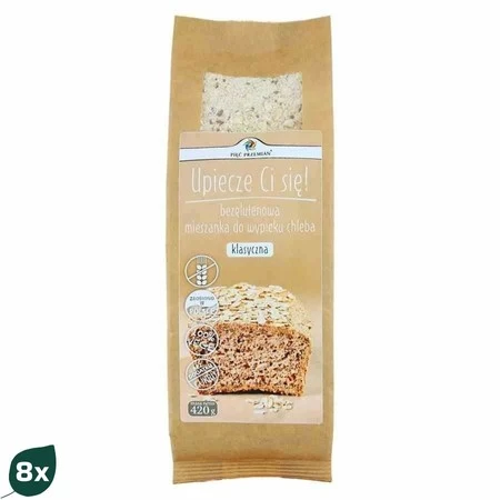 Zestaw: 8x Pięć Przemian − Mieszanka do wypieku chleba klasyczna − 420 g