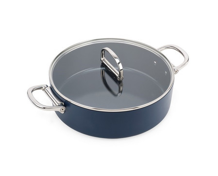 JJ-Garnek niski 28cm ze skł. uchwytami+pokr.Space