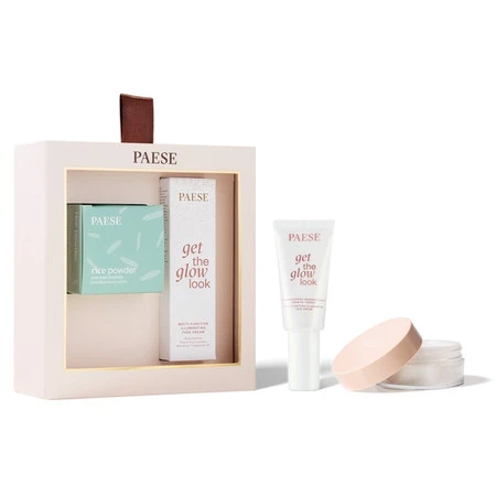 All About The Base 02 zestaw rozświetlający krem do twarzy 30ml + sypki puder ryżowy 10g