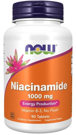 NOW Foods Niacinamide (witaminę B3) 1000 mg - 90 tabl.