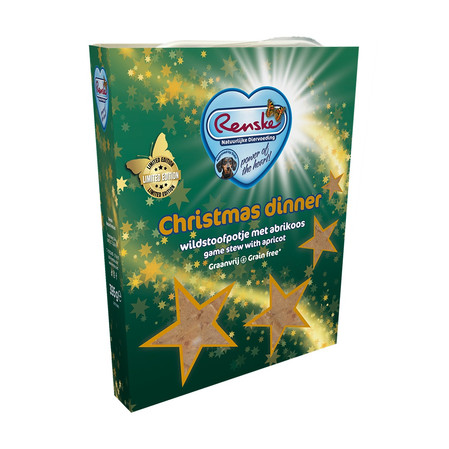 RENSKE Dog Christmas Dinner - gulasz z kaczki i dziczyzny z morelami (395g)