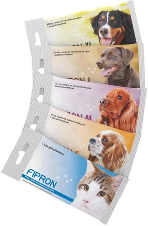 FIPRON Krople na kleszcze pchły dla psa M 10-20kg 10szt!