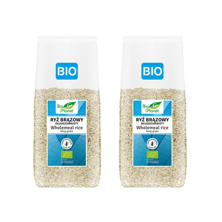 Zestaw 2x Bio Planet − Ryż brązowy długoziarnisty − 1 kg