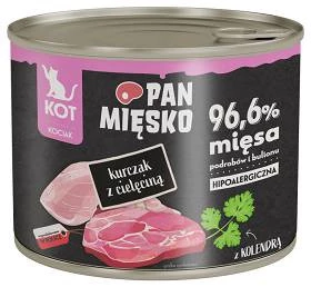 Pan Mięsko Kurczak z cielęciną - Karma mokra dla kota kociaka - 200g
