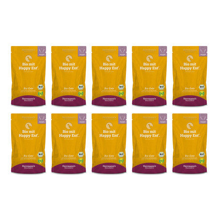 Zestaw 10x HERRMANN'S Selection Sensitive Dog Bio Ente - bio kaczka z koprem włoskim (150g)