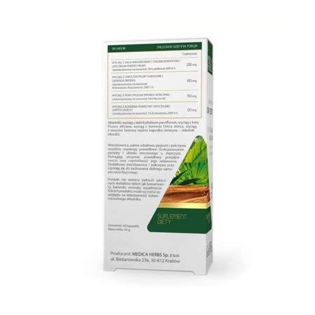 MEDICA HERBS Wierzbownica, Palma sabałowa, Pygeum 60 kaps.