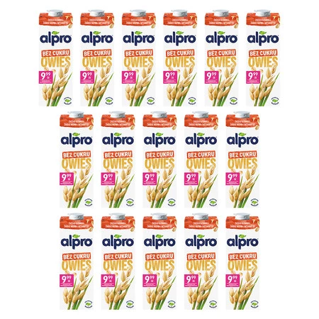 Zestaw 16x Alpro Napój Owsiany bez cukru 1l
