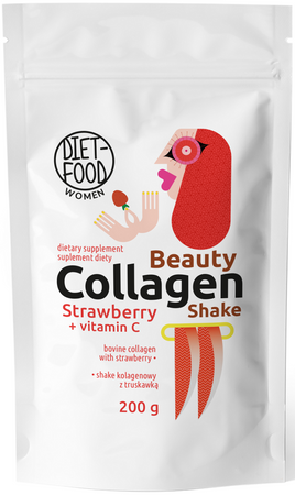 DIET-FOOD SHAKE KOLAGENOWY Z WITAMINĄ C I TRUSKAWKĄ 200 g