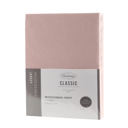 Prześcieradło Jersey3 220 x 200 x 30 cm, Pudrowy Róż