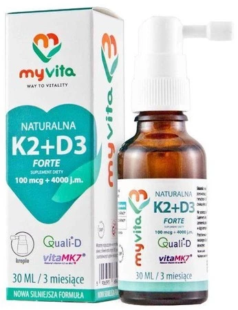 Myvita Witamina K2+ D3 2000 Naturalna Krople 30 Ml