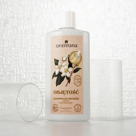 Orientana, Ajurwedyjski szampon do włosów Objętość, jaśmin i migdałecznik, 210 ml