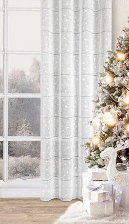 Firana gotowa z motywem świątecznym rozm.: 140 x 250 cm, kolor: biały