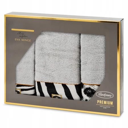 Komplet Ręczników Eva 22 46 x 36 x 7 cm, Srebrny