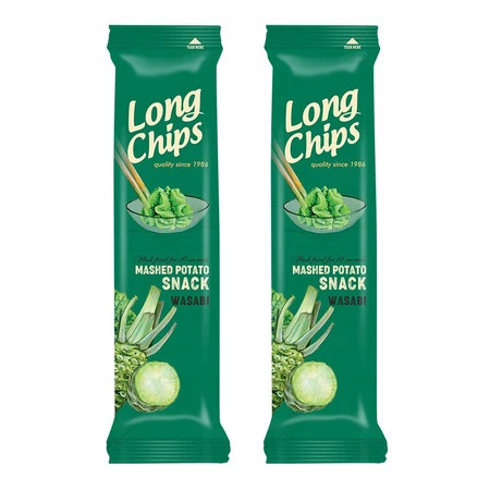 Zestaw 2x Long Chips − Chipsy ziemniaczane o smaku wasabi − 75 g