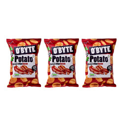 Zestaw: 3x O'BYTE Chipsy ziemniaczane o smaku bekonu 90 g