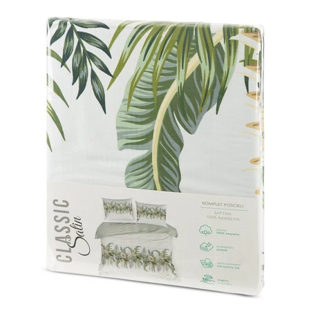 Komplet pościeli satynowej Spring 30, 220 x 200 cm, Biały