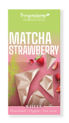 TABLICZKA KAKAOWA HERBATA MATCHA - TRUSKAWKA BEZGLUTENOWA BIO 60 g - BENJAMISSIMO