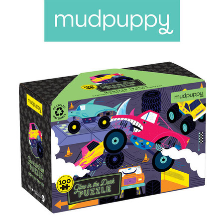 Mudpuppy Puzzle świecące w ciemności Monster trucki 100 elementów 5+