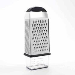 OXO-Tarka z pojemnikiem stalowo-czarna, Good Grips