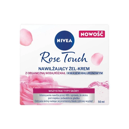 Rose Touch nawilżający żel-krem z organiczną wodą różaną i kwasem hialuronowym 50ml
