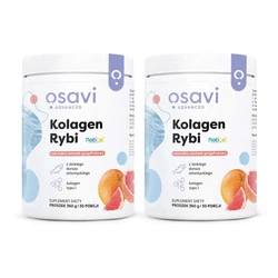 Zestaw 2x Osavi Kolagen Rybi z Dzikiego Dorsza 360 g, smak grejpfrut