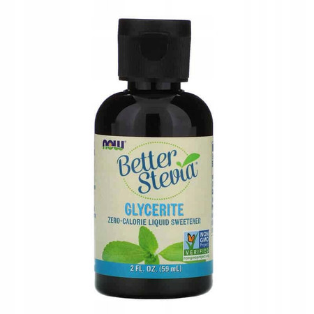 Now Foods Stewia Glycerite zamiennik cukru Stewia 60 ml