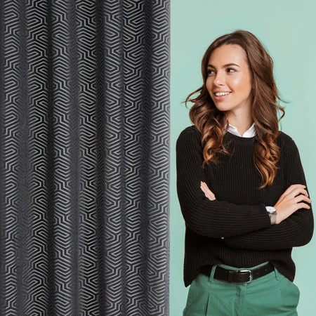 ZASŁONA GOTOWA INGA 140 X 250 CM CZARNY