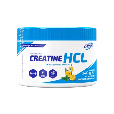 6PAK CREATINE HCL 240g JAR LEMONADE