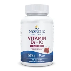 Nordic Naturals Vitamin D3 + K2 Gummies witaminy D3 i K2 60 żelek smak granat