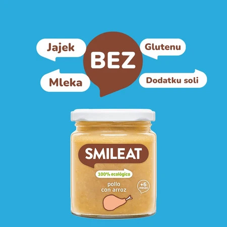 Smileat, BIO Słoiczek z kurczakiem i ryżem 6m+, 230 g