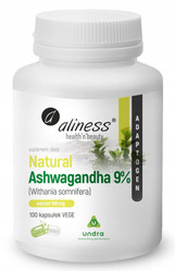 Aliness Natural Ashwaganda 555 mg 9% 100 Vege kaps.