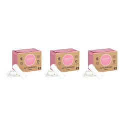 Zestaw: 3x Ginger Organic tampony bez aplikatora mini 18 sztuk