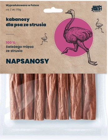 Happy Snacky NAPSANOSY Kabanosy ze Strusia 7szt.