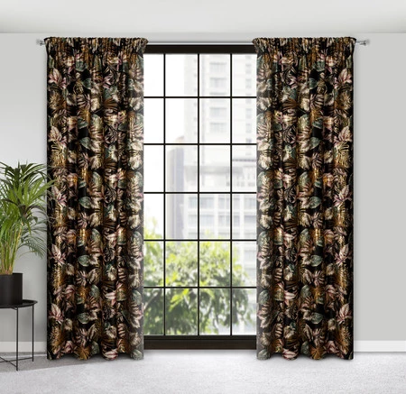 ZASŁONA GOTOWA MAROKO NA TAŚMIE 140 X 270 CM CZARNY