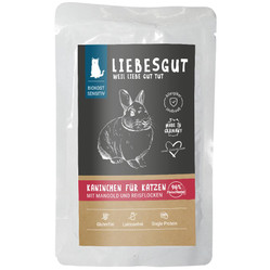 LIEBESGUT Wild Kaninchen - dziki królik z botwinką ekologiczna mokra karma dla kota (100g)